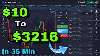 Pocket Option 100 Win Strategy | 30 Second | ai trading | 1 minute | makemoney | 1 doller challenge