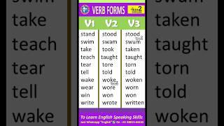 Verb Forms | Verbs | English Verb Forms | V1 , V2, V3 | Daily Use English Verbs | Way 2 English