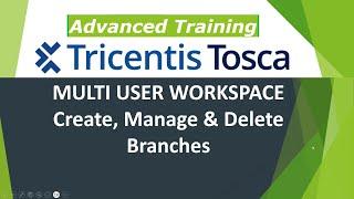 TRICENTIS Tosca 16.0 - Lesson 42 | Multi-user Workspace | Create & Manage Branch | Delete Branch