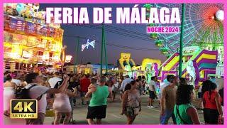 FERIA DE NOCHE MÁLAGA 2024  Summer Festival in Spain  Costa del Sol 4K  Andalucía