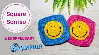 SQUARE SORRISO ( CARINHA) de CROCHÊ- Série #croppedgaby