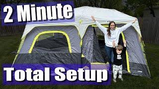 CORE 10 Person Lighted Instant Cabin Tent Setup, Tear Down and First Impression