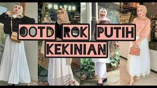 OOTD ROK PLISKET PUTIH || hits kekinian ala selebgram