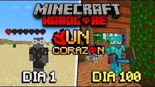 SOBREVIVÍ 100 Días con UN SOLO CORAZON en Minecraft HARDCORE...