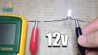 Use LED light with 12v DC (using resistor)
