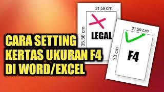 Cara mudah menambahkan ukuran kertas F4 di Ms. Word atau Excel