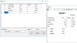 C# Tutorial - Print Receipt using Report Viewer | FoxLearn