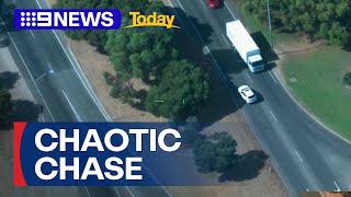 Perth man flips car in wild police chase | 9 News Australia