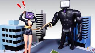 Making Muscle TV Man vs TV Woman [ Skibidi Toilet ] Diorama - Polymer Clay