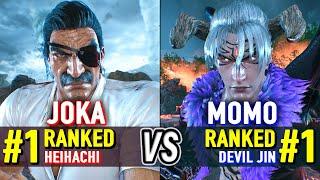 T8  JOKA (#1 Ranked Heihachi) vs MOMO (#1 Ranked Devil Jin)  Tekken 8 High Level Gameplay