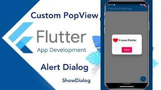 Flutter show custom Pop view  | Alert Dialog | showDialog in iOS & Android,  Dart