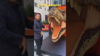 Chris Pratt almost gets eaten by Lego Rexy!!! #jurassicworlddominion #shorts