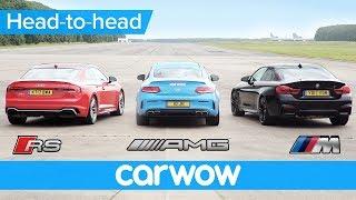 New Audi RS5 v BMW M4 v Mercedes-AMG C63S Drag and Rolling Race | Head2Head