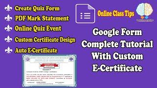 Google Form Complete Tutorial in Tamil | Quiz | Custom E-Certificate using Certify'em & Google Slide