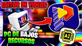  EL MEJOR EDITOR de VIDEOS para PC de BAJOS RECURSOS  (PRINCIPIANTE) + INTELIGENCIA ARTIFICIAL 