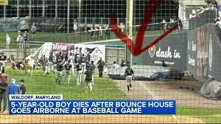 Child killed after wind gust sends bounce house airborne at Maryland baseball game