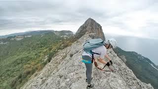 Прохождение легкого маршрута Виа Феррата в Крыму на Ильяс-Кая. Линия ЗЕАЖБ.