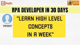 UiPath training in 30 days UiPath UiPath in 30 days project training Rpa developer in 30 days