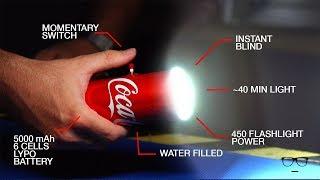 How To Make Powerful Flashlight with Coca Cola Can | GIACO