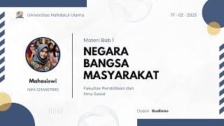 Materi Perkuliahan Negara, Bangsa dan Masyarakat #budiono_blitar_channel