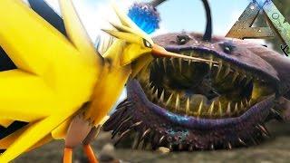 Ark Survival Evolved - EPIC MONSTER VS LEGENDARY POKEMON BATTLES!! - Ark Survival Modded Gameplay