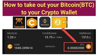 How to take out Bitcoin (BTC) from Satoshi BTCs Core Mining | Withdraw BTC from CORE Mining