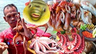 Octopus and Pufferfish Transformed into Delicious Seafood | Hunting and cooking