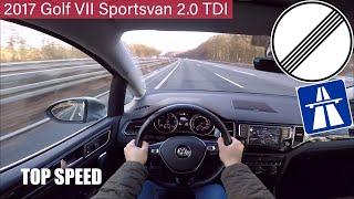 2017 Volkswagen Golf VII Sportsvan 2.0 TDI BMT (150PS) POV Autobahn TOP SPEED (1080p Full HD)