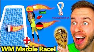 Marble Race FUßBALL WM BATTLE vs meine Freundin Leni! ️ (Verlierer = Bestrafung!!)