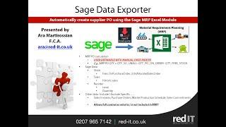 Sage Data Exporter: How to use the Sage MRP Excel Module