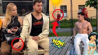 Bodybuilder hits on girls/Prank/Reaction of young couples @grigory_kulak