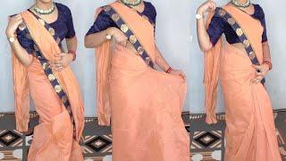 cotton saree draping tutorial for beginners/step by step with perfect pleats