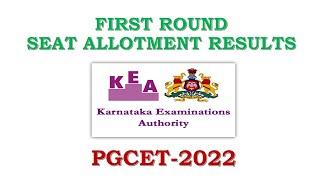 PGCET 2022   First Round Counseling Results