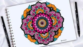 How To Draw Mandala Art || Colorful Mandala Art