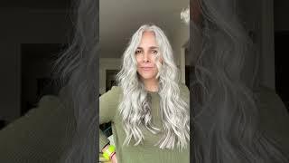 Natural silver hair before and after