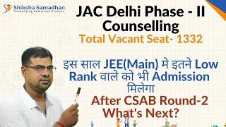 JACD - 2021 CSAB Round-2 What Next?| JAC Delhi Phase-2 |Vacant Seat-1332 DTU | IIITD | IGDTUW | NSUT