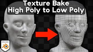 Texture Bake High Poly Details to a Low Poly Mesh (Blender Tutorial)