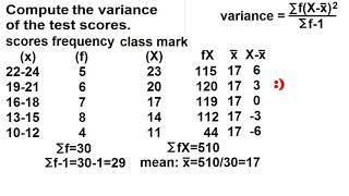 variance for grouped data