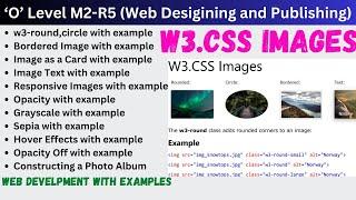 O Level W3 Framework With Examples | Mastering W3.CSS Images Class for Web Design | W3 Image Classes