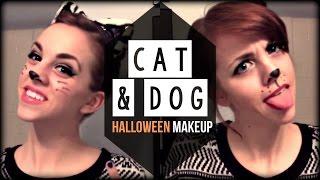 Cat & Dog Glam Halloween Hair & Make Up Tutorial | Kimtrovert