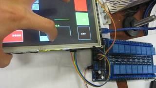 Arduino 7" TFT touchscreen 12 relay outputs