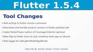 Flutter Tool Changes | Flutter 1.5.4 Release Updates | iOS | Web | Google I/O 2019