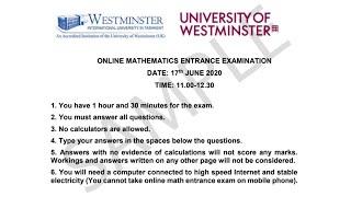 WIUT Math entrance exam 2nd problem solution Jan 2020