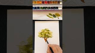 Let’s paint a tree in #watercolor #watercolortree #watercolortutorial #howtopainttree #ereena