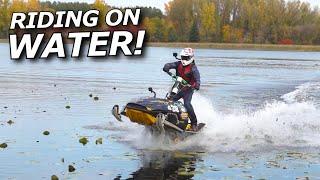 Trying to drive snowmobiles on the WATER! Will they SINK?