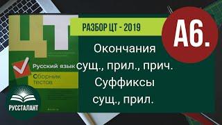 Разбор ЦТ 2019 Русский язык. А6. Окончания сущ, прил., прич. Суффиксы сущ., прилагательных