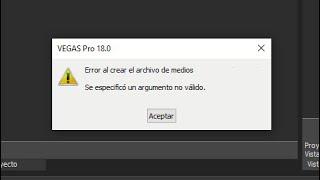 ¡Mi solución! a (Error al crear el archivo de medios) se especifico un argumento no valido - Sony Vg