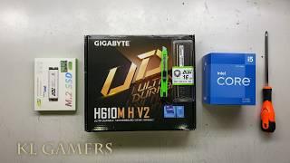 intel Core i5 12400 GIGABYTE H610M H V2 AGi SSD Simple PC Build