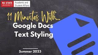 Creating well formatted Google Docs