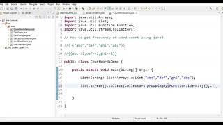 Java8 Coding Interview Question 2 : Word Frequency Count in java8 given a list of strings